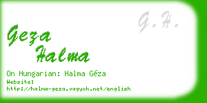 geza halma business card