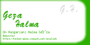 geza halma business card
